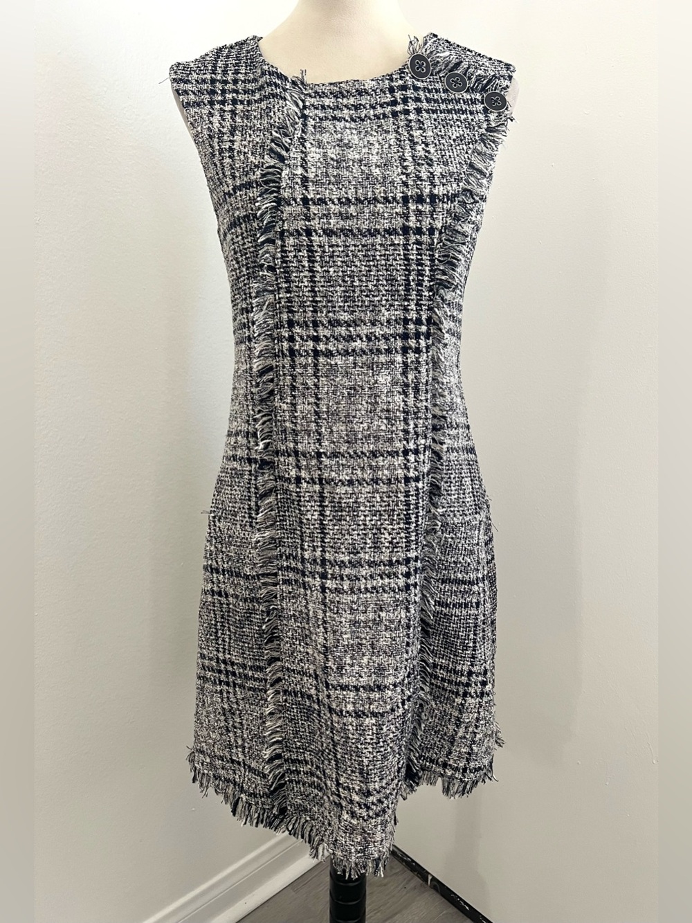 EVA FRANCO Anthropologie Ginger Dress Whitby Plaid Sheath A-Line Dress Size 6 - Picture 4 of 13